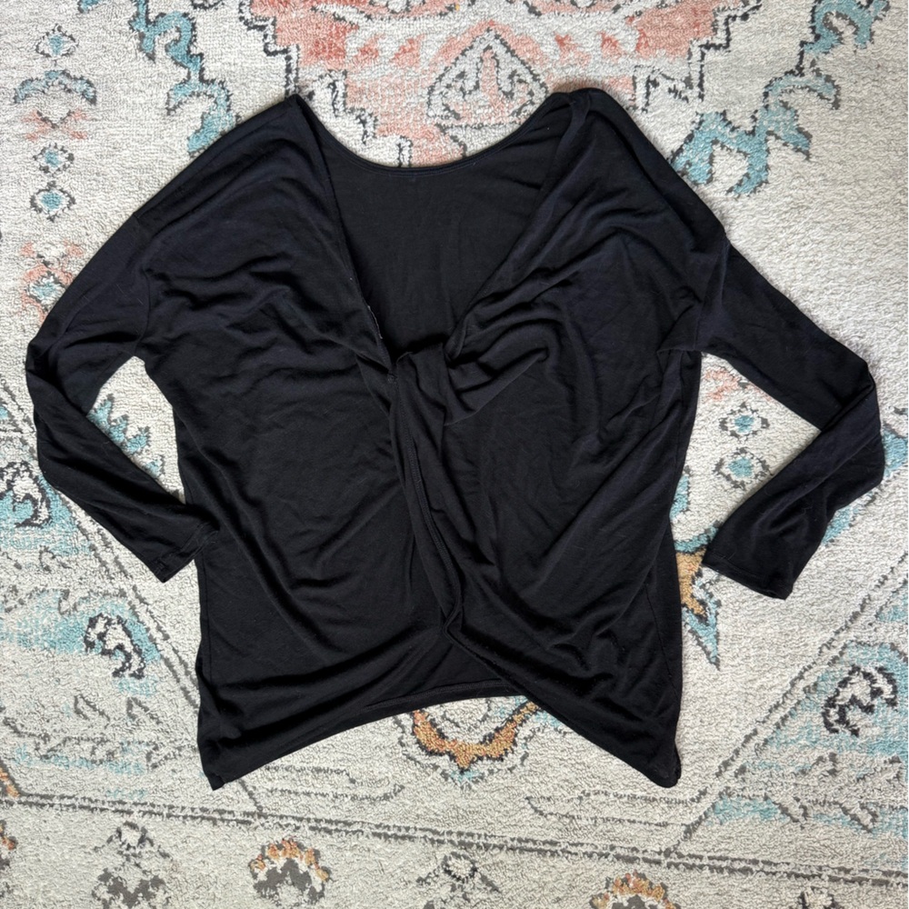 Anthropologie Postage Stamp brand Long Sleeve Top with Twisted Back